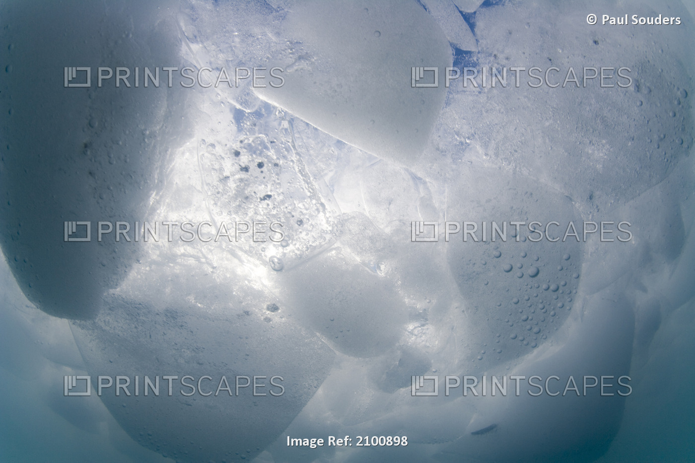 Underwater View Of Icebergs From Margerie Glacier, Tarr Inlet, Glacier Bay ...