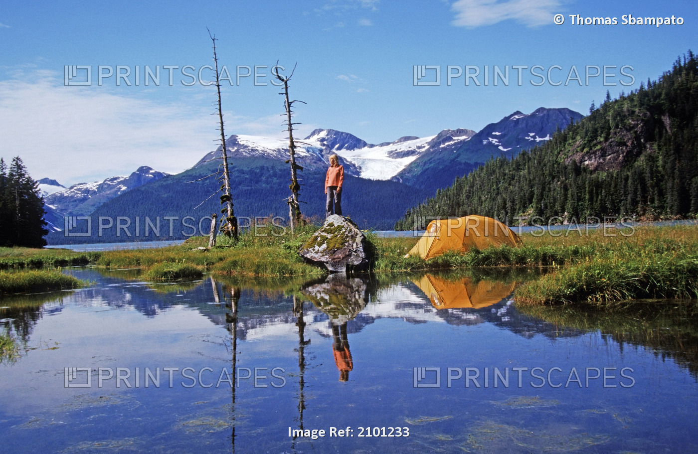 Couple Camping In Prince William Sound At Miners Bay Southcentral Alaska