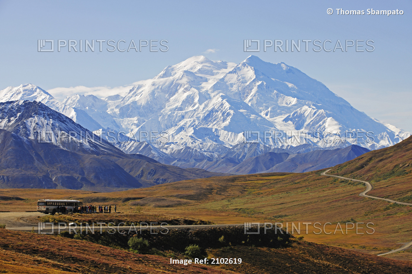 Scenic View Of Mt. Mckinley From Stony Overlook During Autumn In Denali ...
