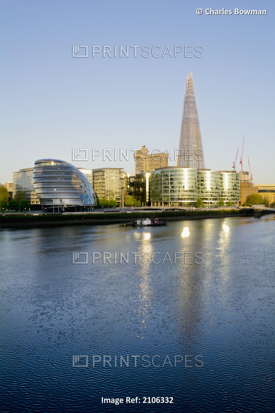 United Kingdom, More London; London, Skyline with view of City Hall and Shard ...