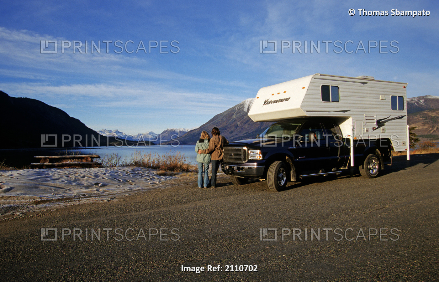 Couple Stopped Along The Alaska Highway In Canada To Enjoy The View