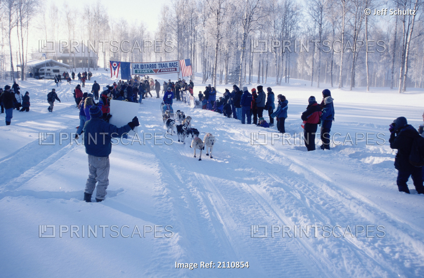 Jr. Musher Leaving Start Line At 2001 Junior Iditarod Knik