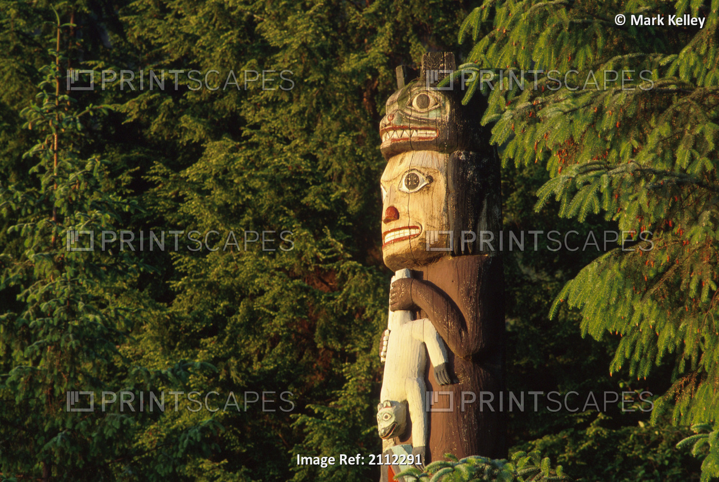 Ak Southeast Ketchikan Totem Bight Park Totem Pole Summer Trees Scenic