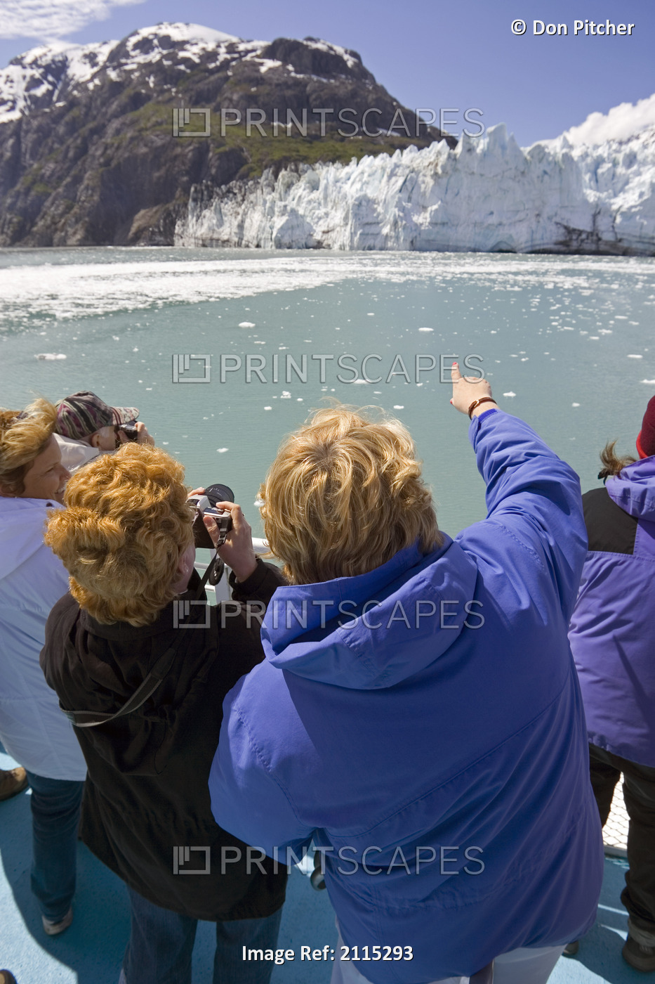 Tourists On Tour Boat View Margerie Glacier Glacier Bay National Park Southeast ...