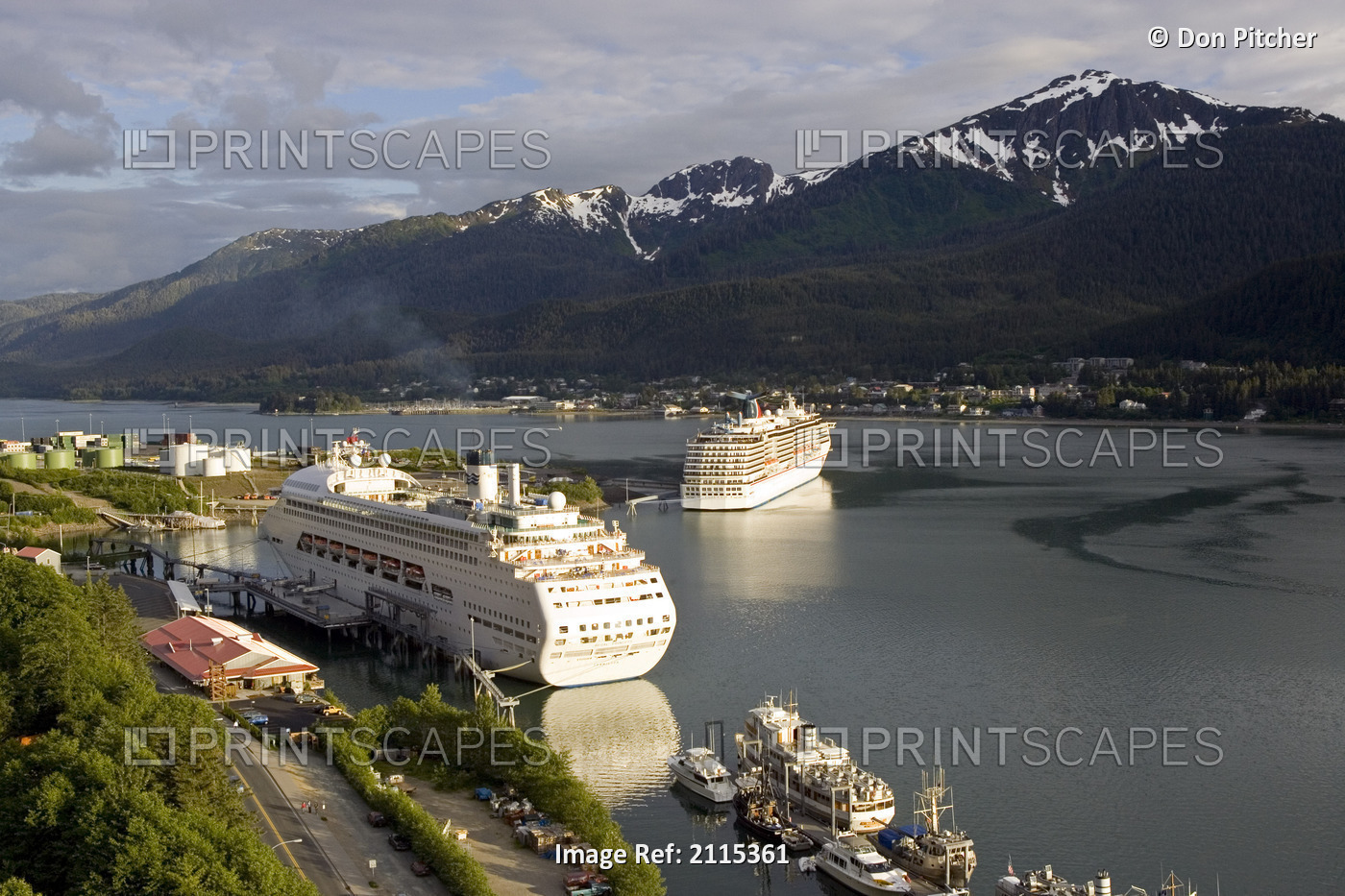 Princess & Carnival Cruise Ships @ Dock Gastineau Channel Juneau Alaska ...