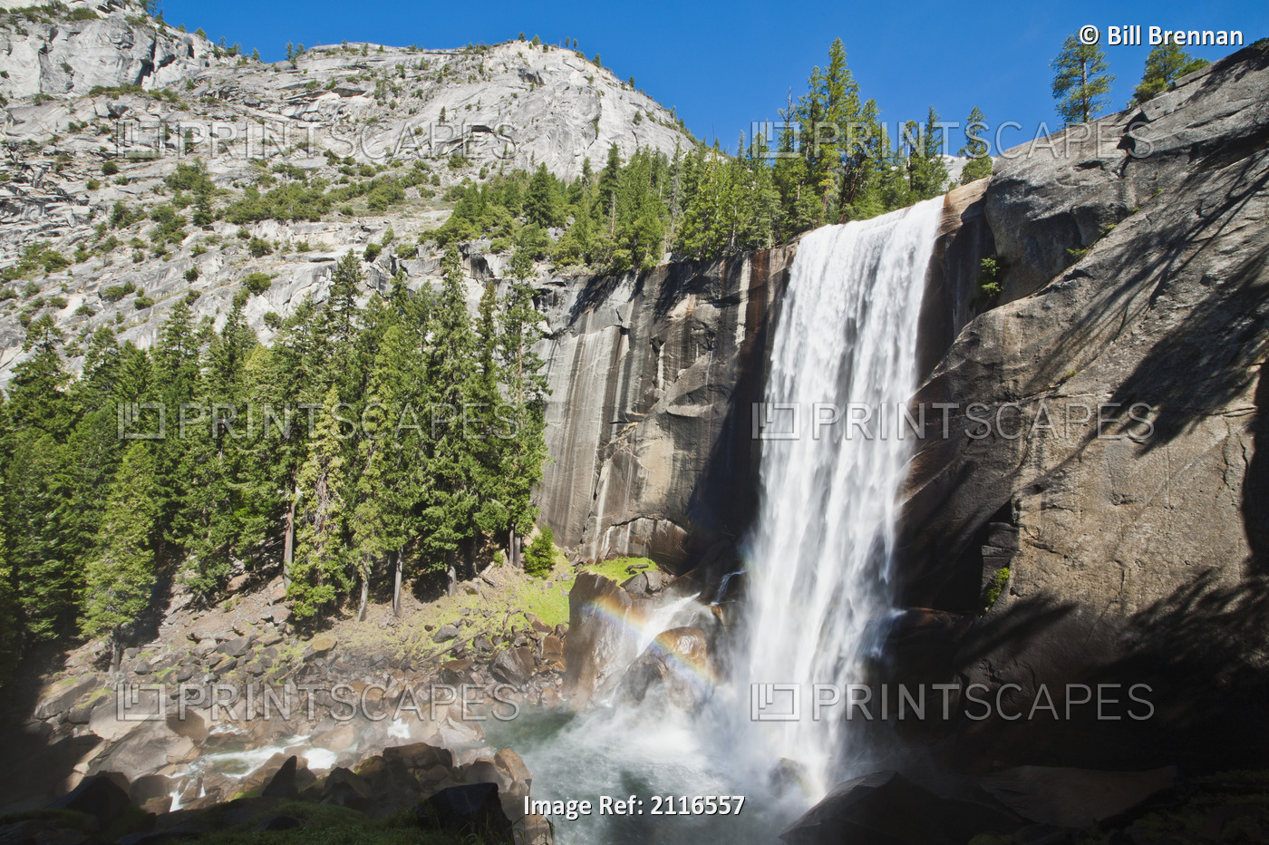 USA, California, Yosemite National Park, View of Vernal Falls from the Mist ...