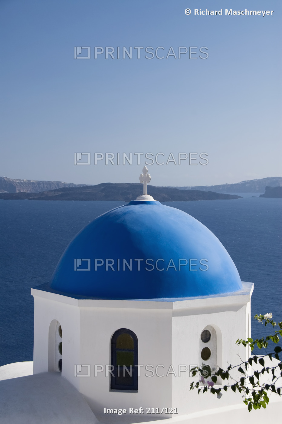 Greece, Santorini, Oia, Architectural detail of Greek Orthodox Chrurch, Island ...