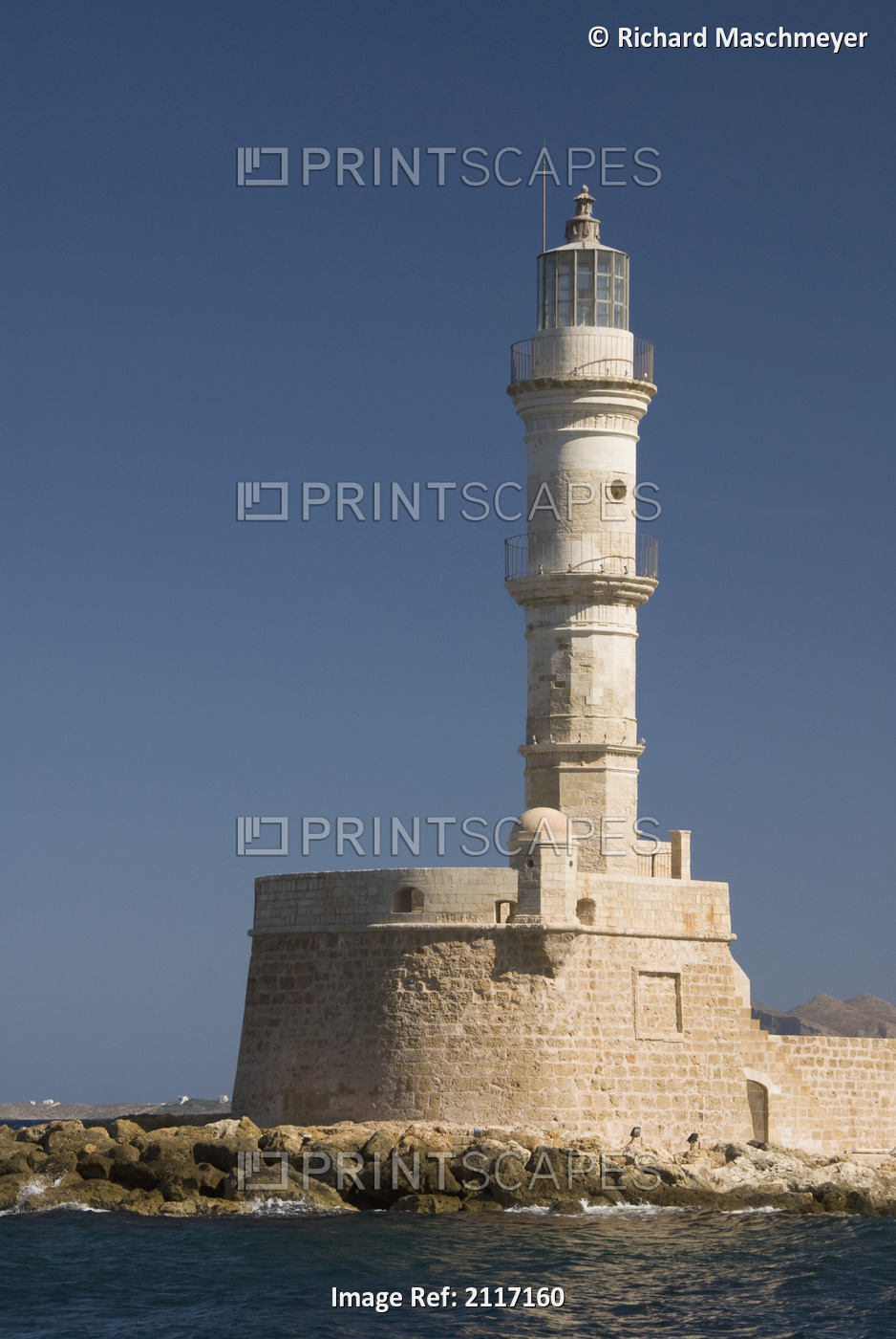 Greece, Crete, Hania, Close up of an old lighthouse.