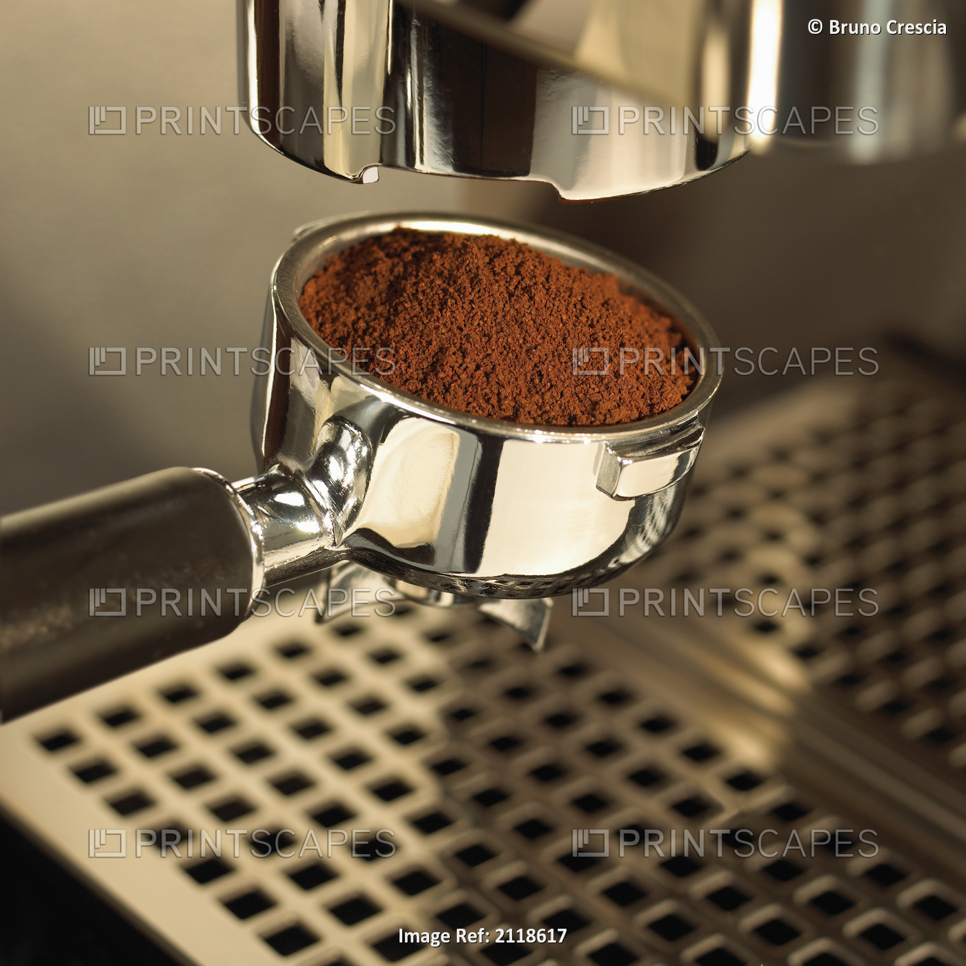 Close-Up Detail Of Espresso Maker And Coffee