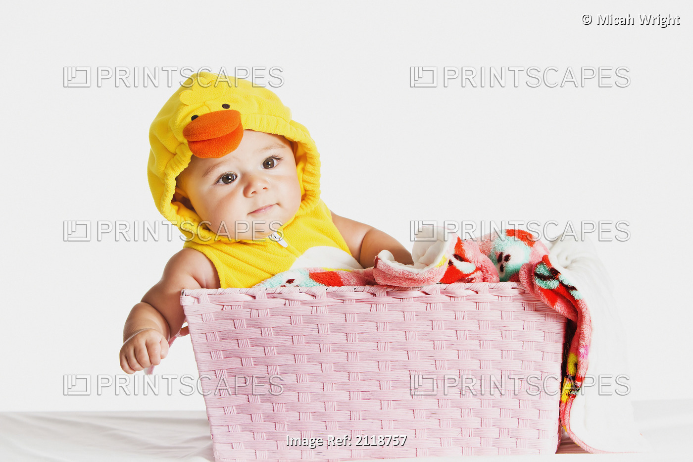 A Six-Month-Old Girl In A Duck Halloween Costume; Fountain Valley California Usa