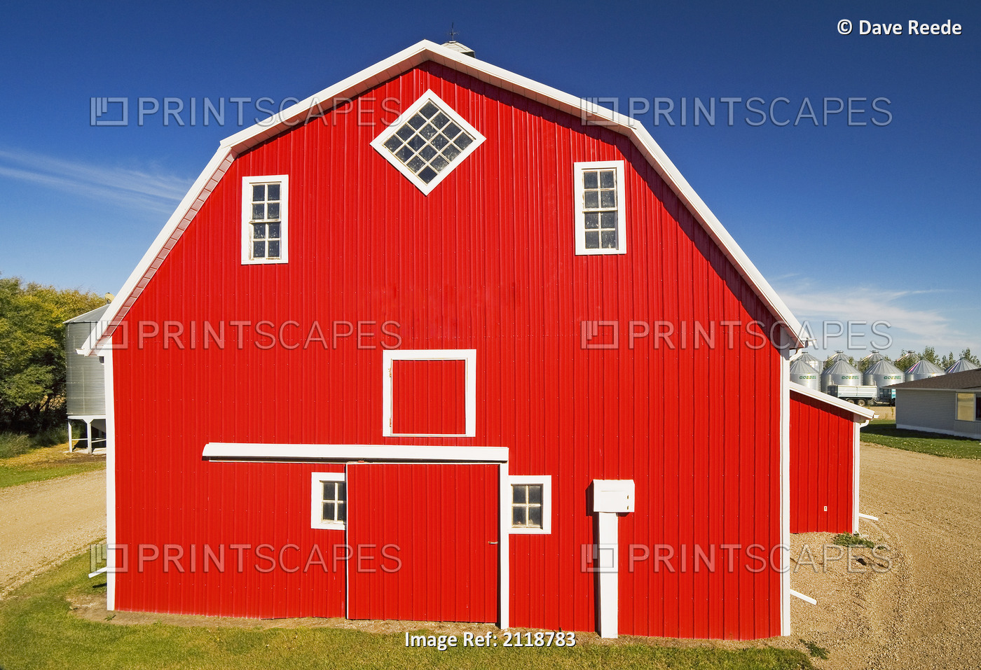 Exterior Of Red Barn; Woseley Saskatchewan Canada