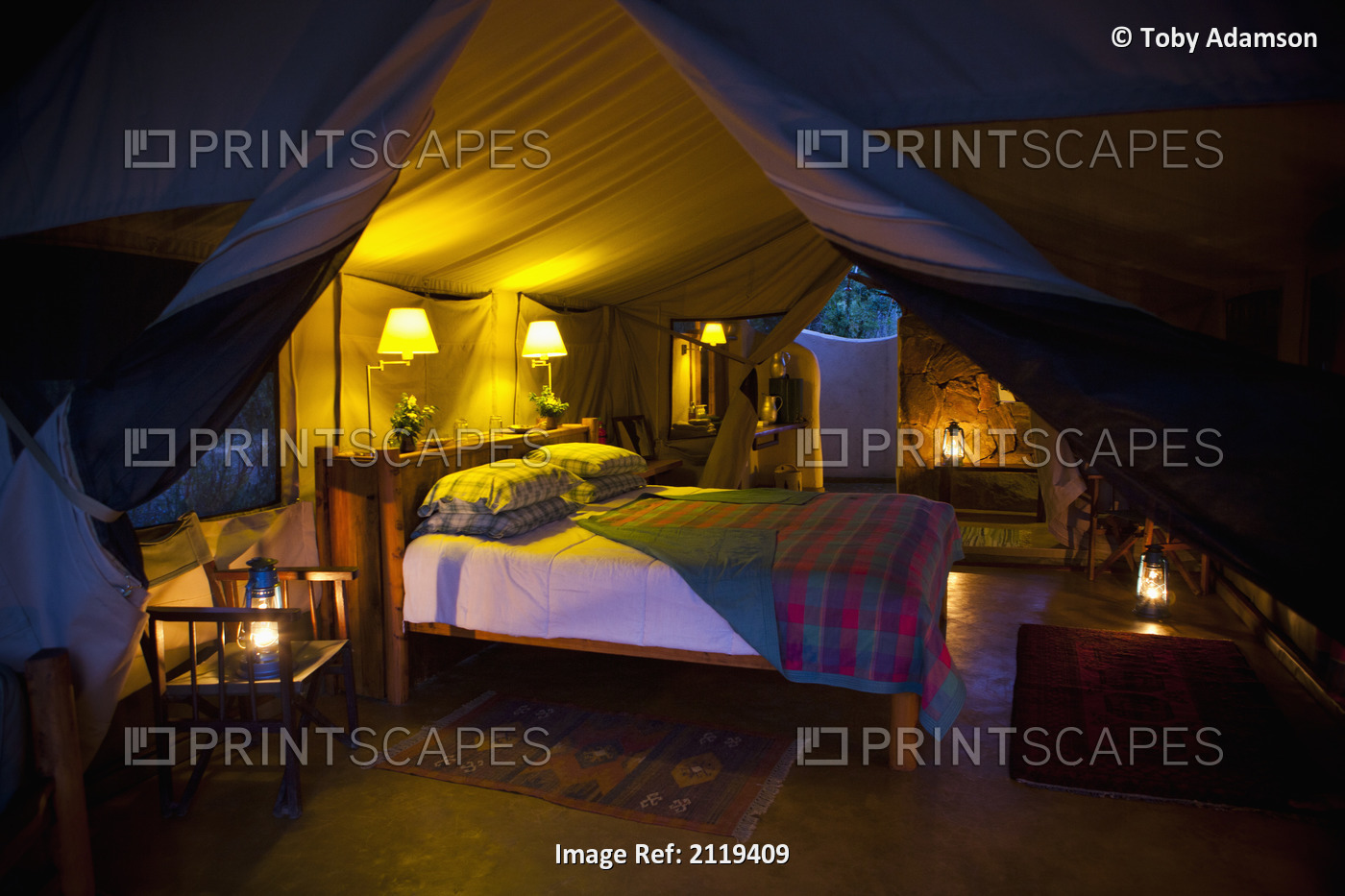 Kenya, Details of tented accommodation at remote Kitich camp; Mathews Mountain ...