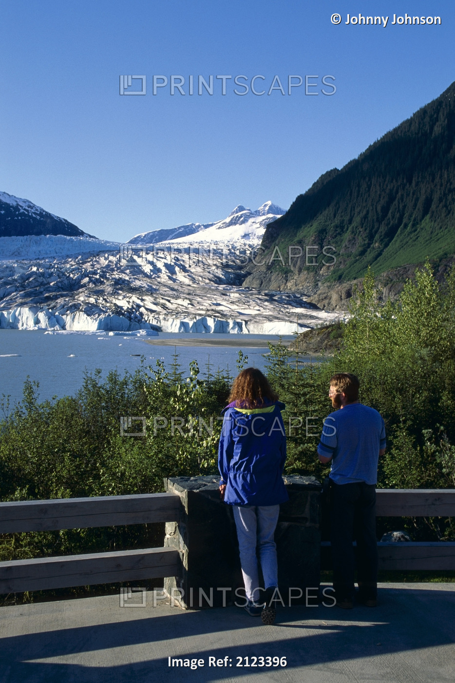Visitors View Mendenhall Glacier Juneau Se Ak Summer