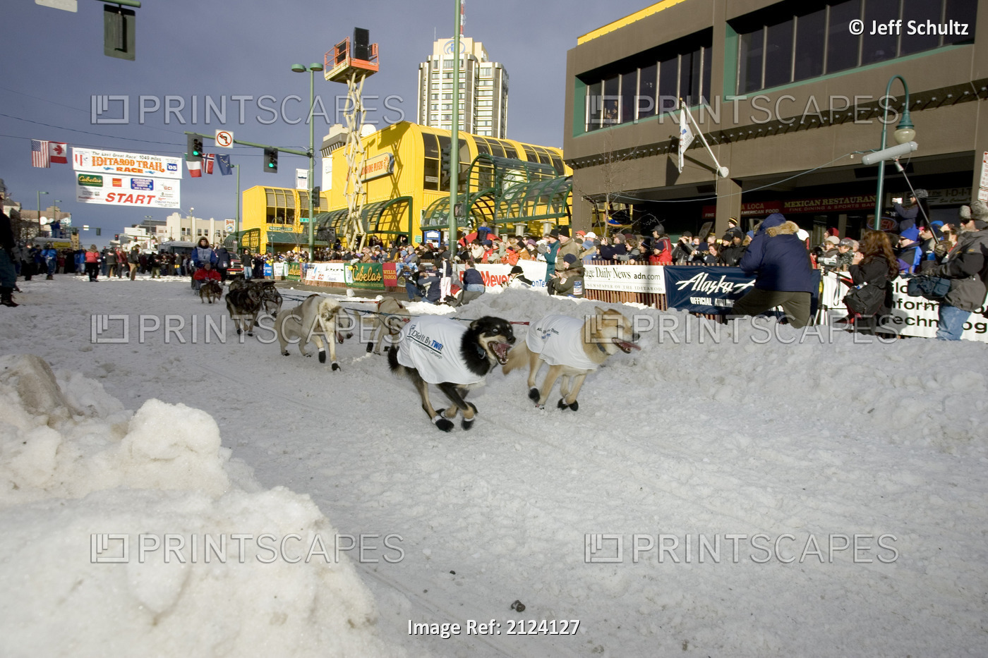 Debbie Moderows Sled Dog Team Leaves Start 2005 Iditarod Ceremonial Start ...