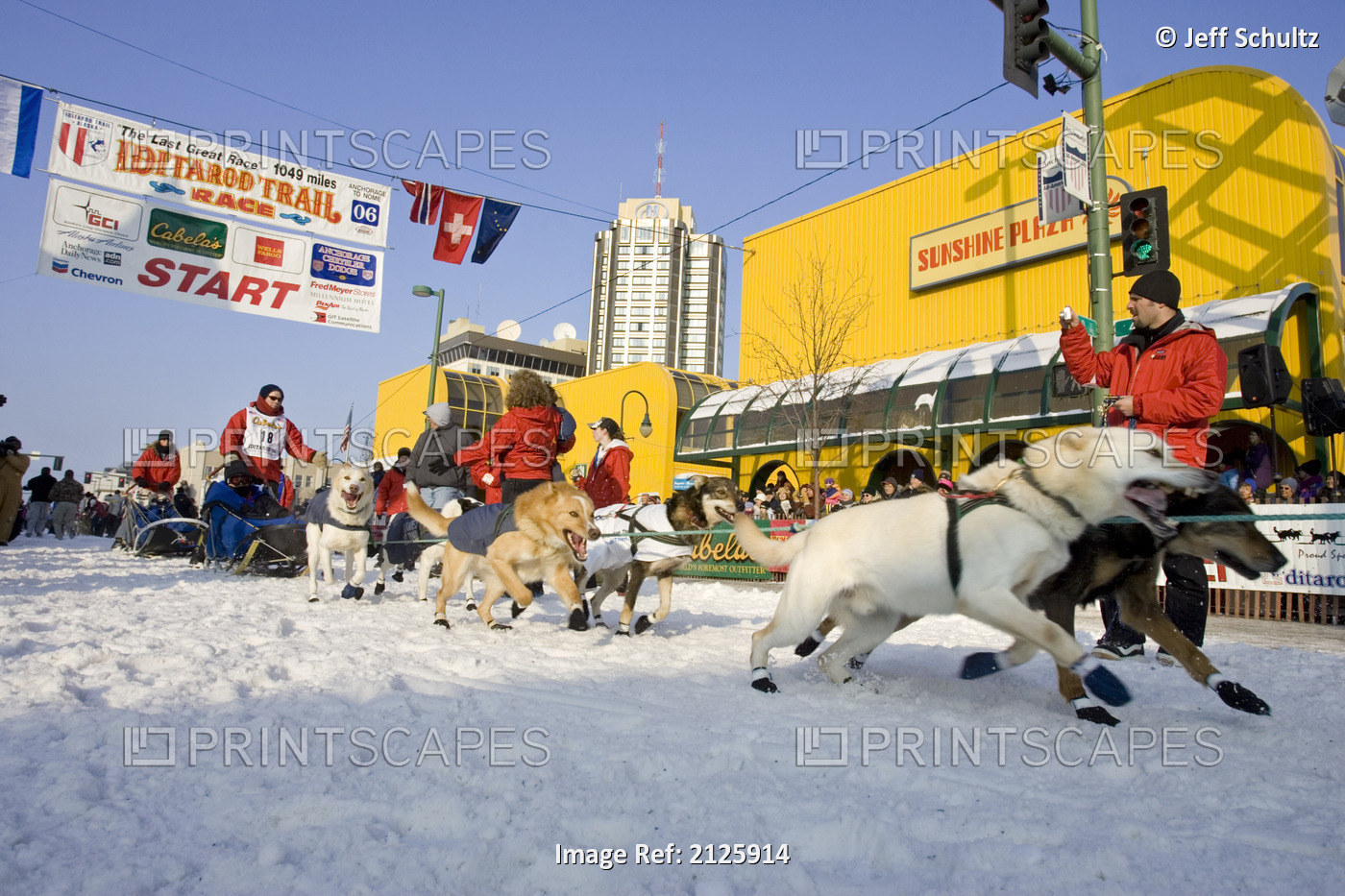 Gerald Sousas Sled Dog Team Leaves Start Line 2006 Iditarod Ceremonial Start ...
