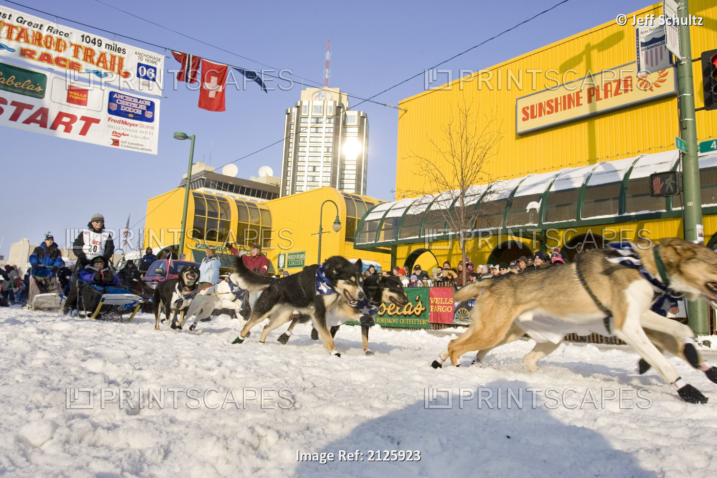 Judy Currier Sled Dog Team Leaves Start Line 2006 Iditarod Ceremonial Start ...