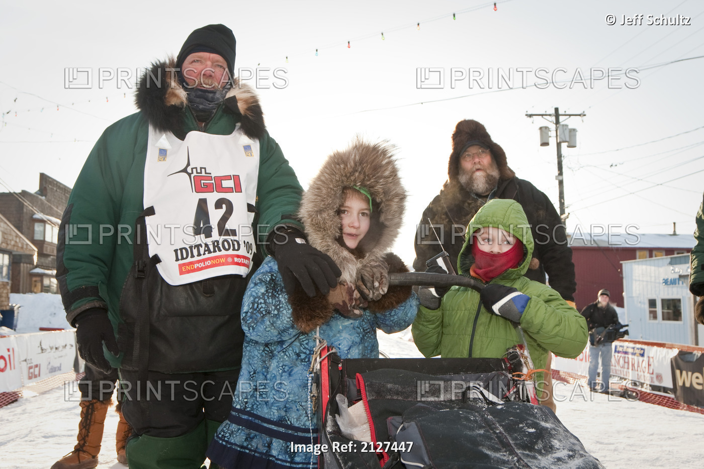 Sonny Lindner Gives His Children Sarah And Samuel A Ride On His Sled To The Dog ...