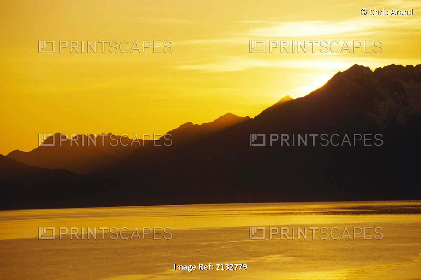 Sunset Prince William Sound Sc Alaska Summer