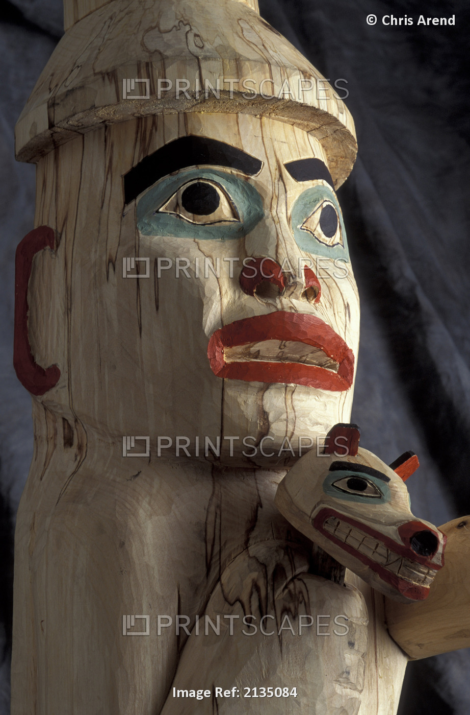 Tlingit Indian *Welcoming Totem* Close Up/Nby James Williams