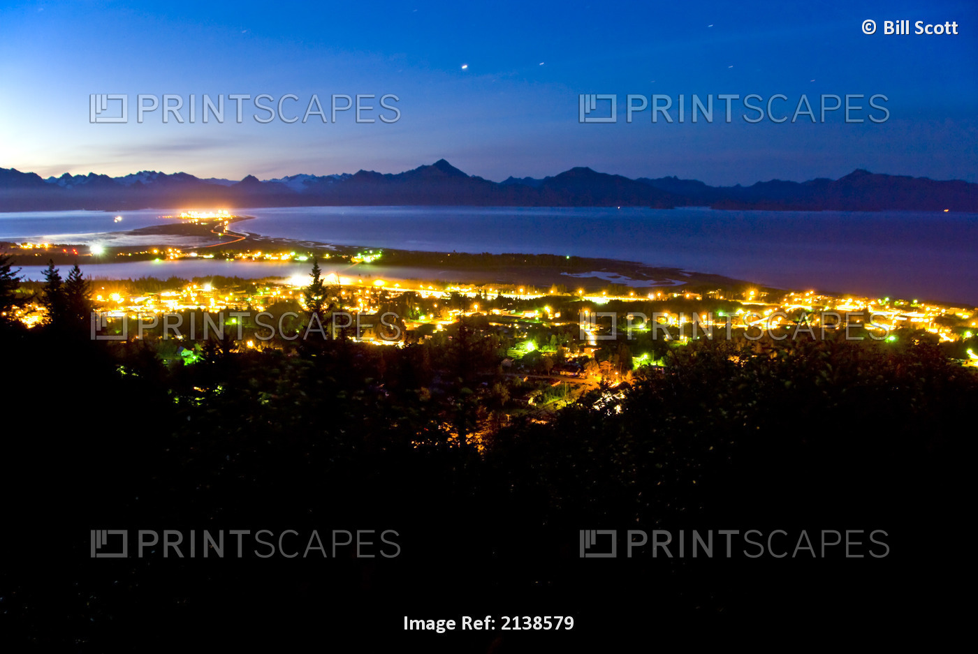 Early Morning View Of The Homer Spit As Night Gives Way To The Dawn Over The ...