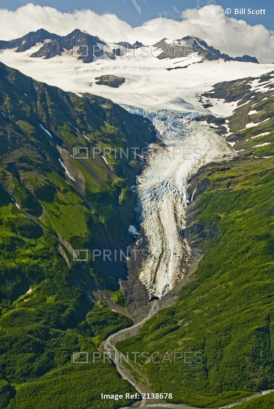 A Hanging Glacier Off Of Yalik Glacier In Kenai Fjords National Park On The ...