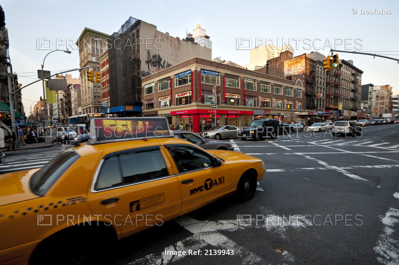 Ny Taxis In Chinatown, Manhattan, New York, Usa
