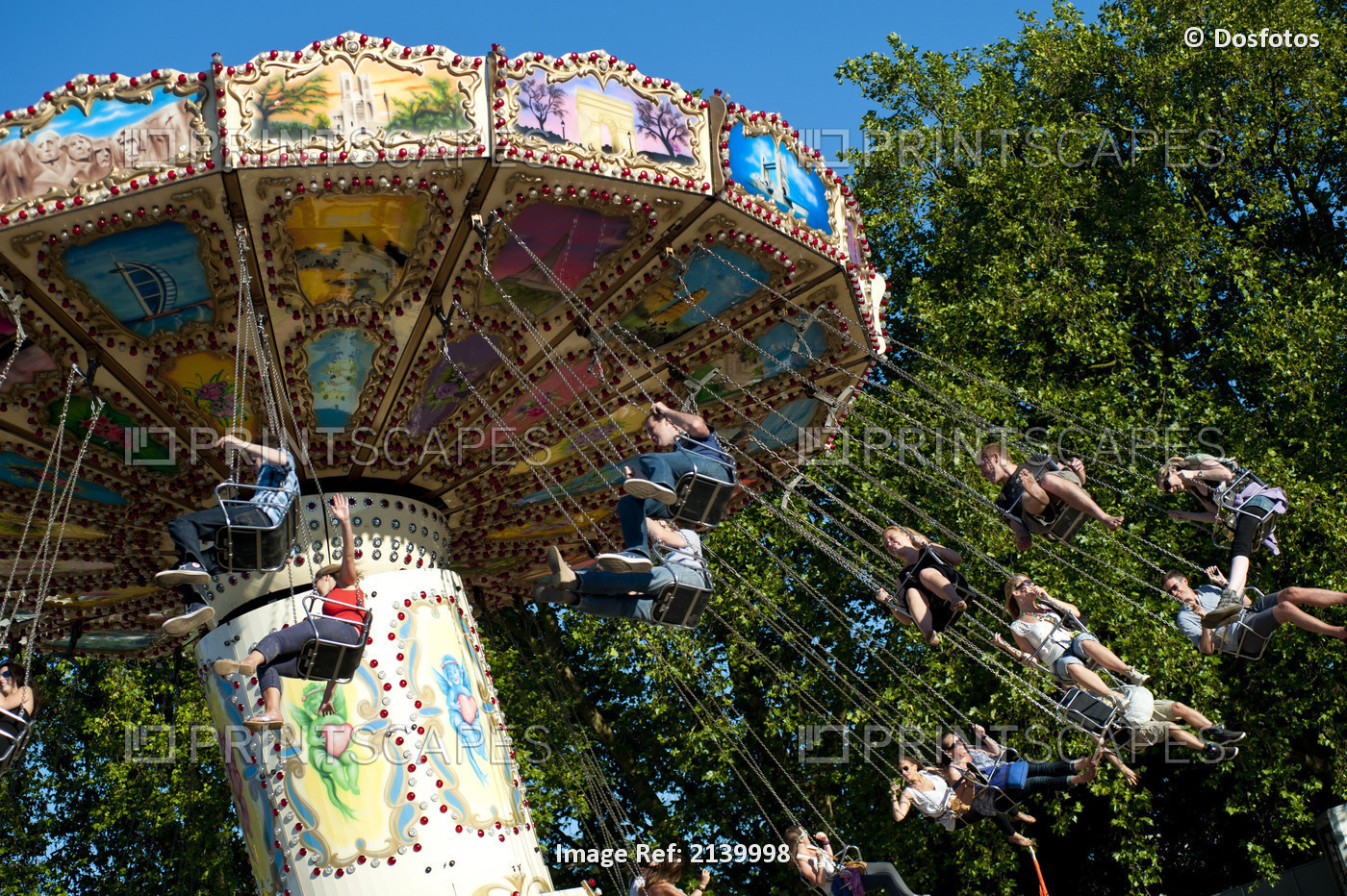 Festival Goers Having A Ride On A Waveswinger At Lovebox Festival In Victoria ...