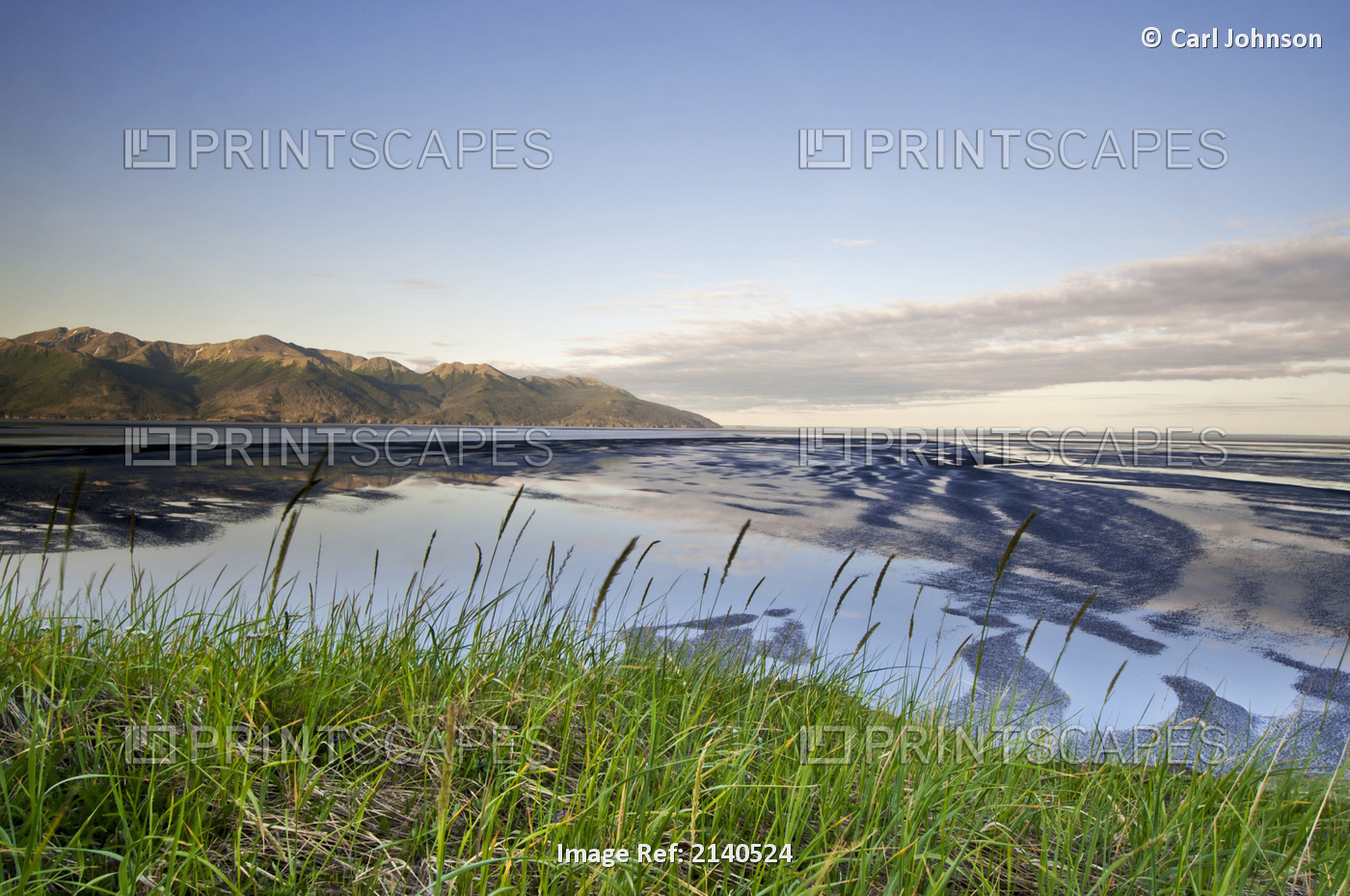 Scenic View Of Low Tide On Turnagain Arm With Kenai Mountains In The ...