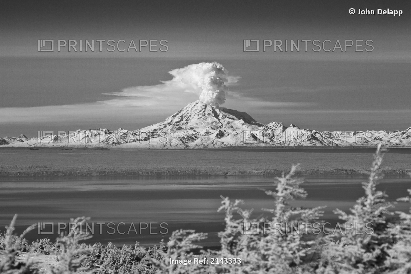 Infrared Image Of Mt. Redoubt Volcano With A Large Plume Of Steam And Ash ...