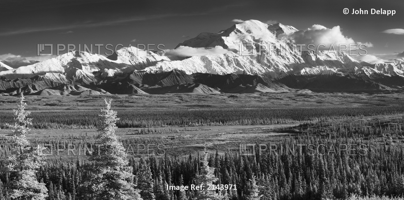 Infrared Panorama Of Denali And The Alaska Range Taken From Near The Wonder ...