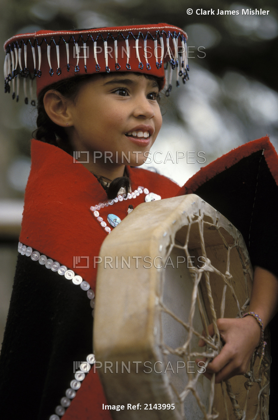 Young Native Girl Performs Traditional Dance Se Alaska Summer Near Juneau