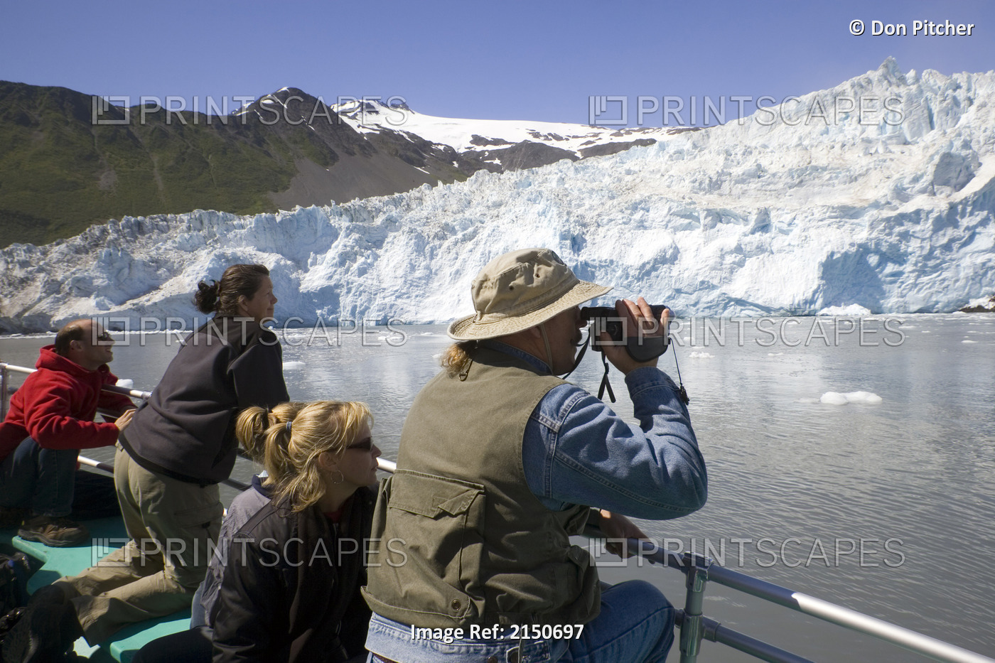 Visitors On Tourboat View Aialik Glacier Kenai Fjords National Park Kenai ...