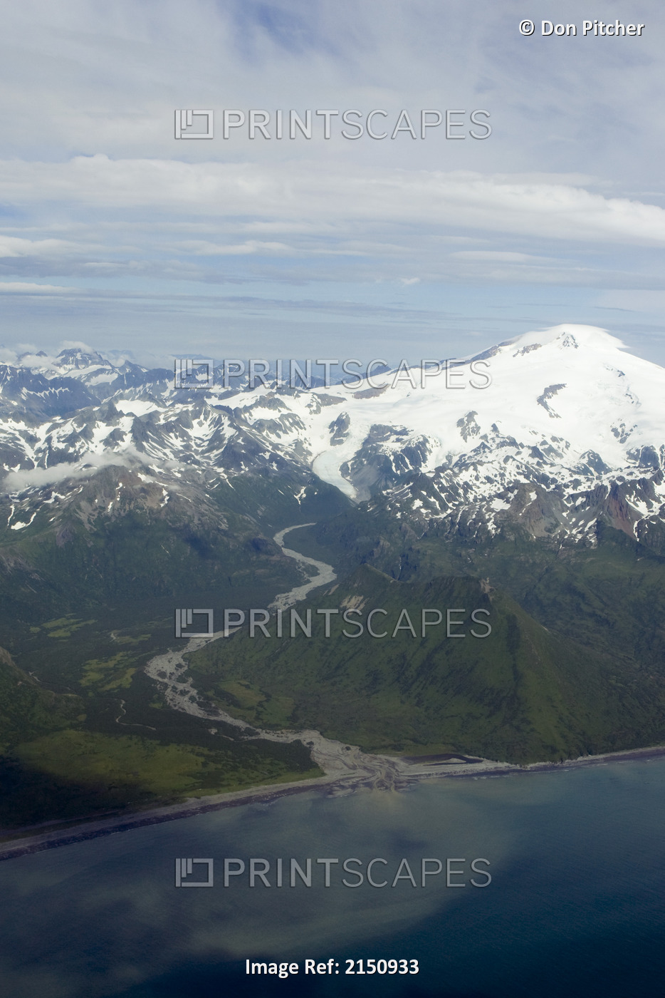 Aerial View Of The Fourpeaked Mountain Area In Katmai National Park, Alaska