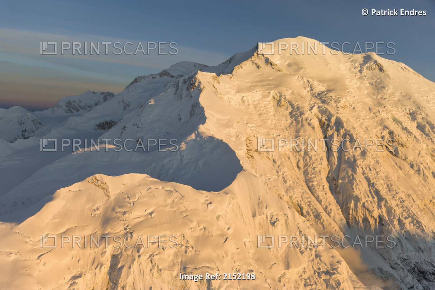 Aerial View Of Pioneer Ridge Leading To The Summit Of Mt. Mckinley, Denali ...