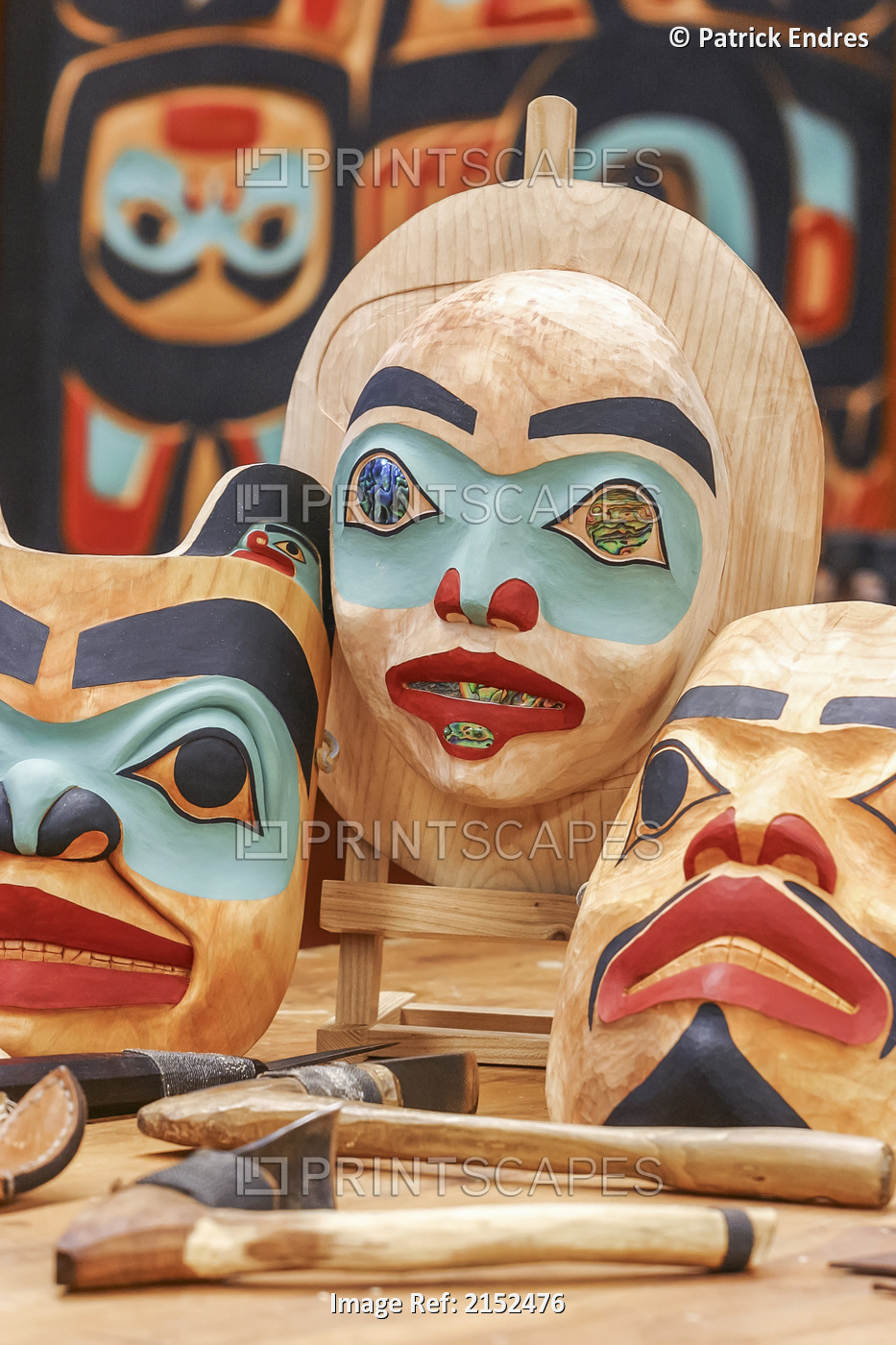 Tlingit Art Mask Carvings/Nsoutheast Alaska