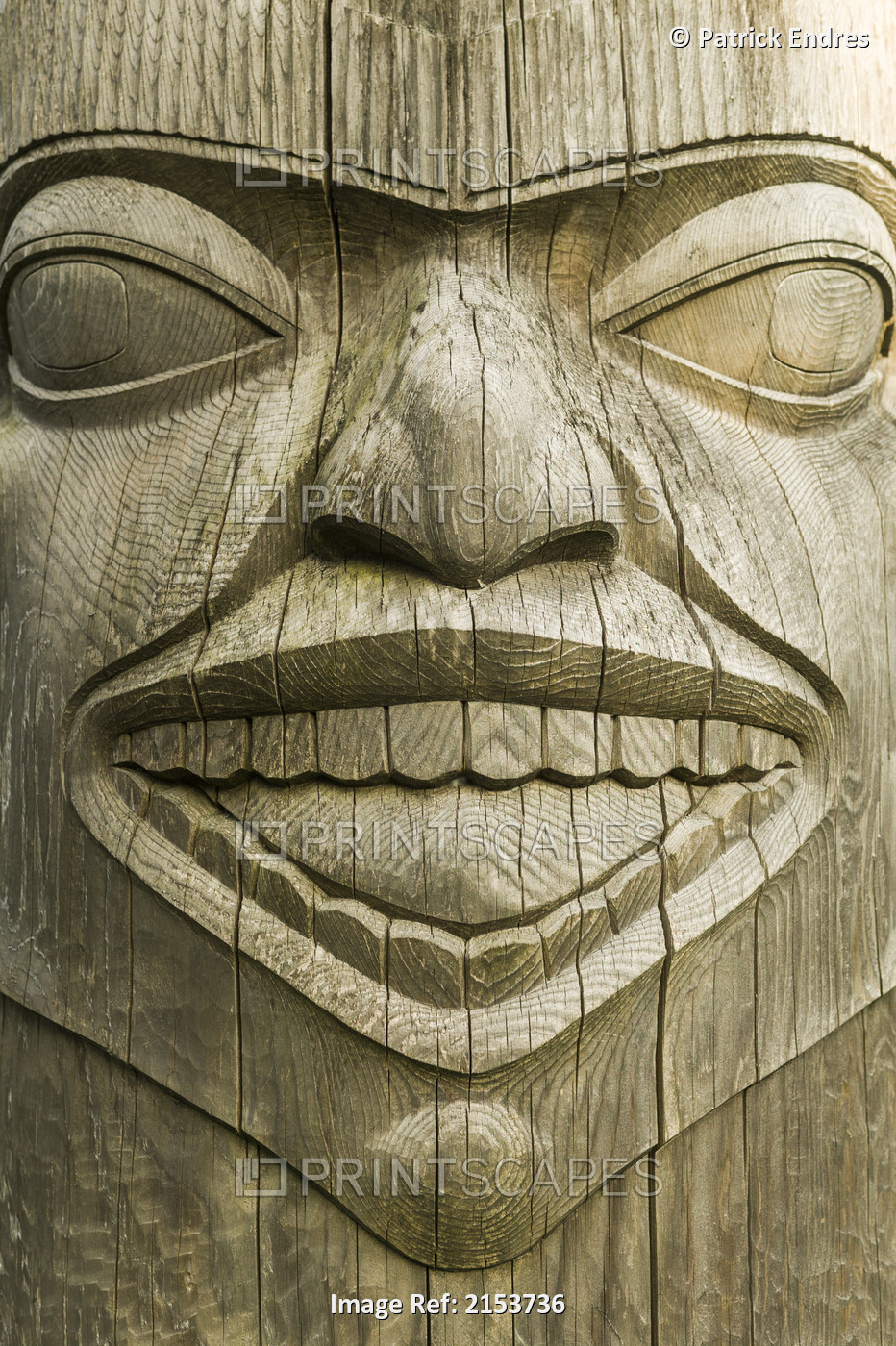 Close Up Of Totem Pole Juneau Alaska Se Summer