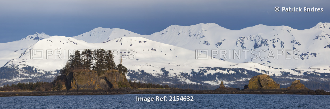 Panorama Scenic Of Channel Island With Snow Covered Mountains Of Montague ...