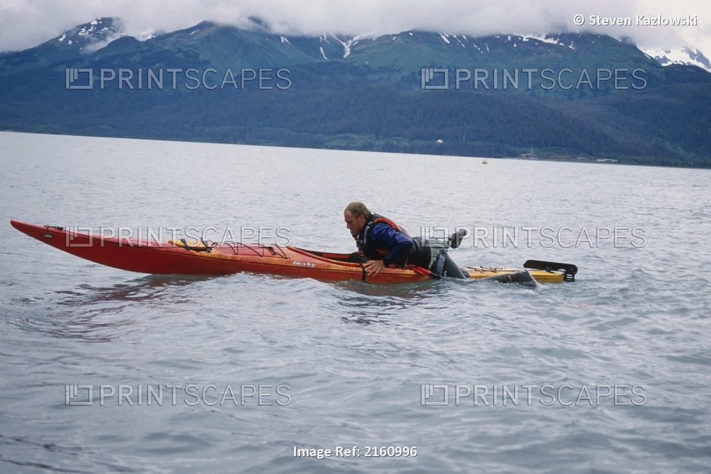 Kayaker Performs A *Wet Exit* From Kayak Kenai Fjords National Park Kenai ...