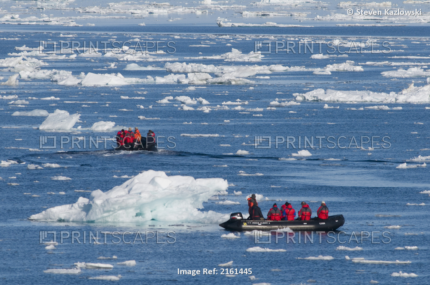 Zodiacs Filled With Tourist Venture Out Amongst The Sea Ice To Look For ...