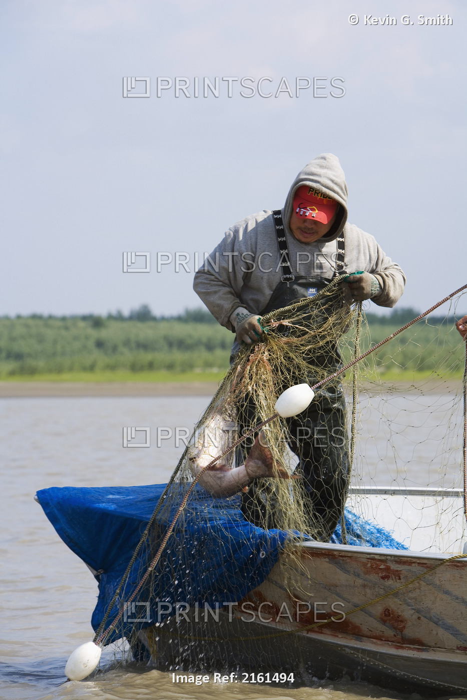 Native Yupik Eskimo Father & Daughter Subsistence Drift Netting For Salmon ...
