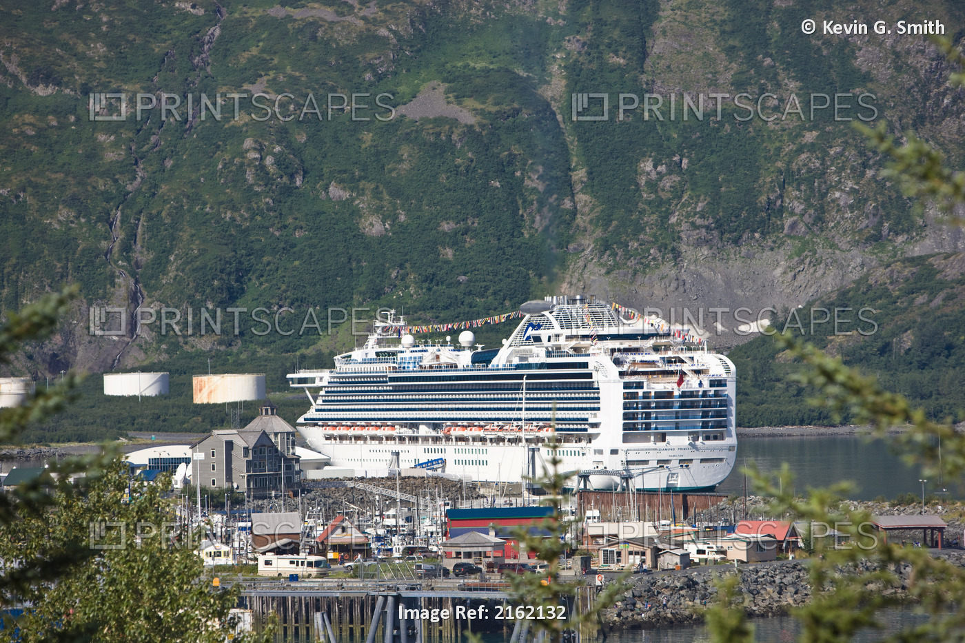 View Of The *Diamond* Princess Cruise Ship Docked In The City And Harbor Of ...