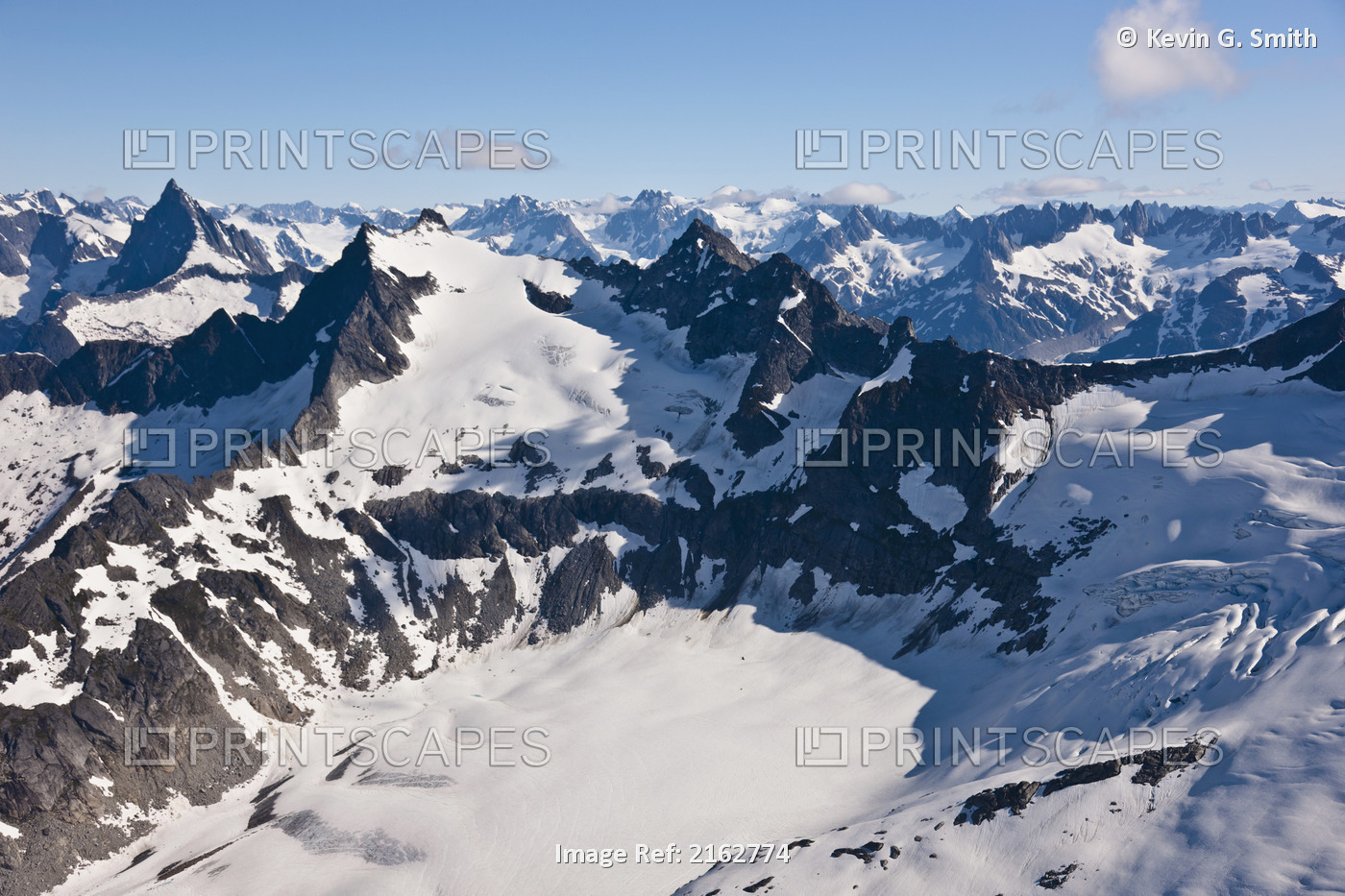 Aerial View Of Mountains And Glaciers In The Coastal Mountain Range North Of ...
