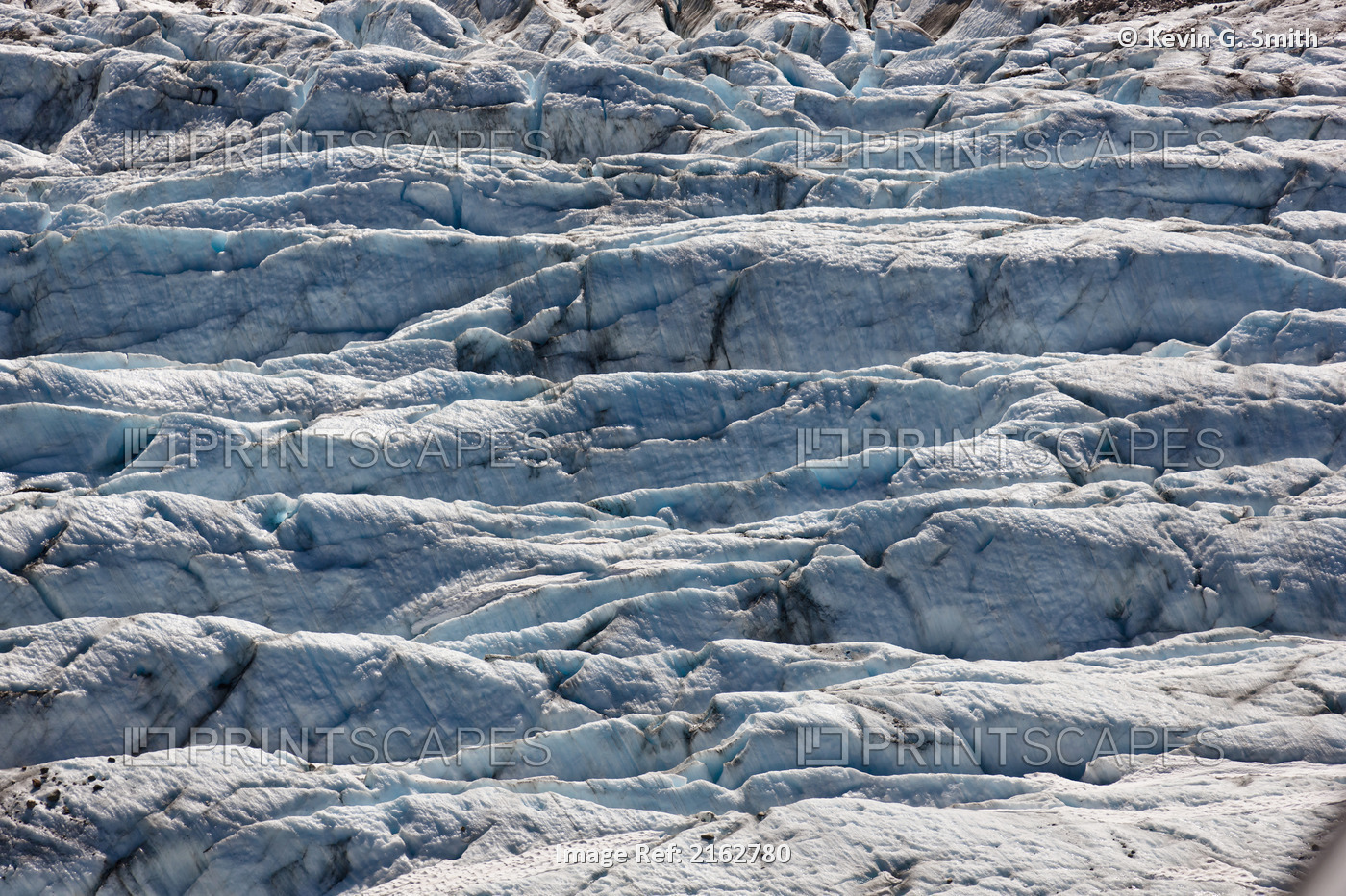 Aerial View Of An Unnamed Glacier Showing Crevase Details, Coastal Mountain ...