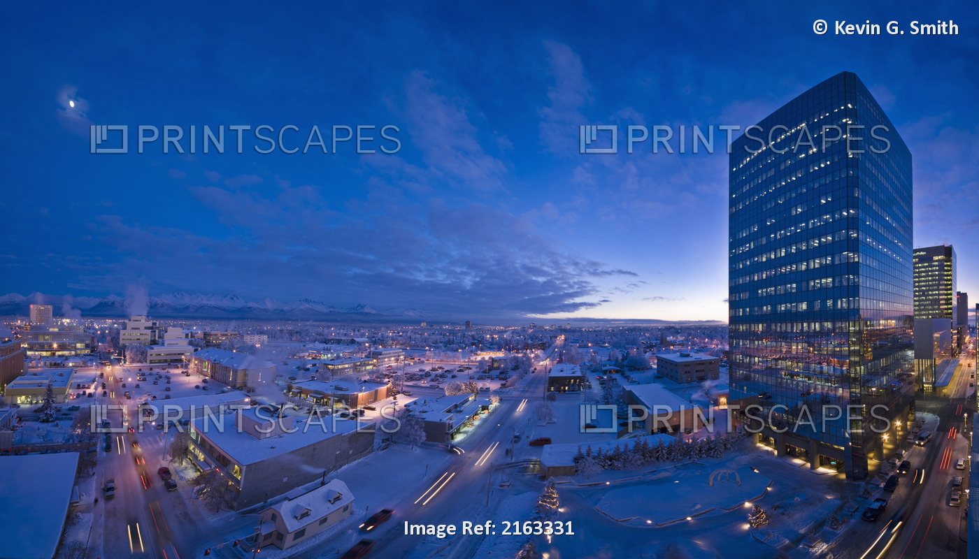 Rooftop View Of The Anchorage Skyline With The Atwood Tower In The Foreground, ...