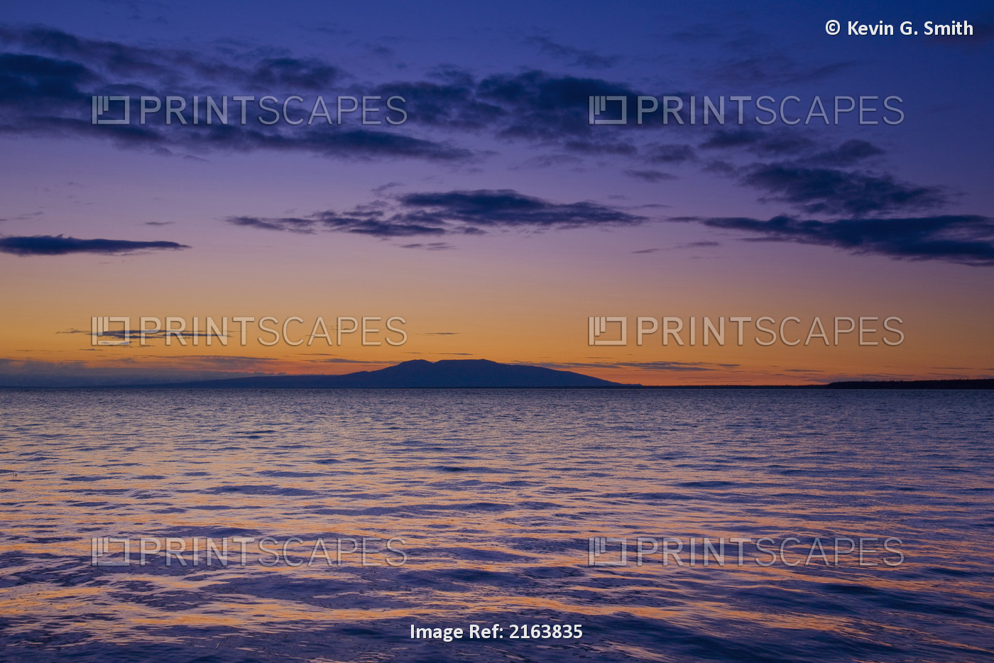Scenic View Of Mount Susitna & Knik Arm At Sunset, Anchorage, Southcentral ...