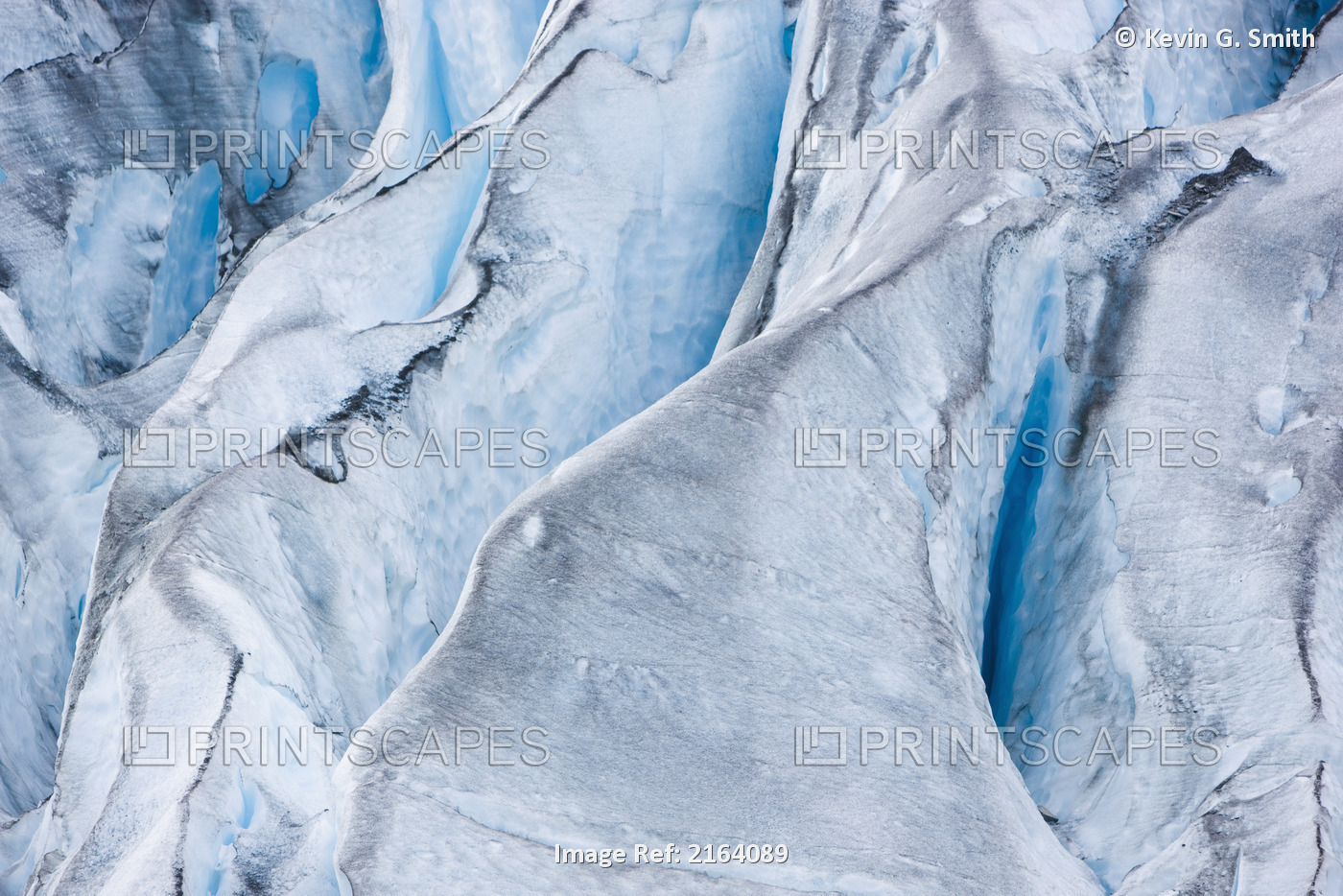 Close Up Detail Of Shoup Glacier, Shoup Bay State Marine Park, Valdez, ...