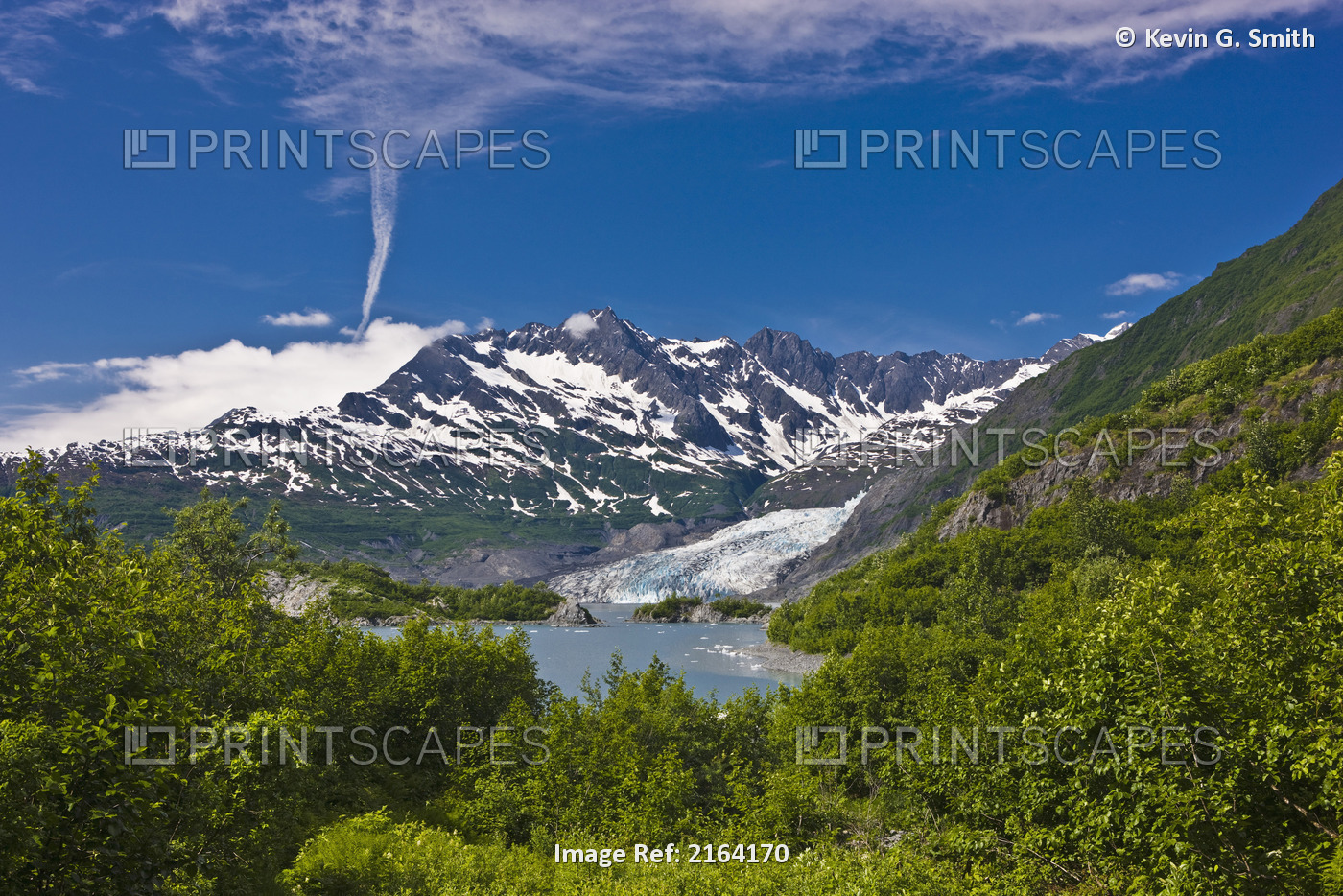Scenic View Of Shoup Bay With Shoup Glacier In The Background, Shoup Bay State ...