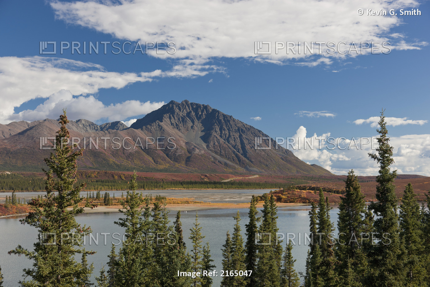 Scenic View Of The Susitna River Near The Denali Highway, Interior Alaska, ...
