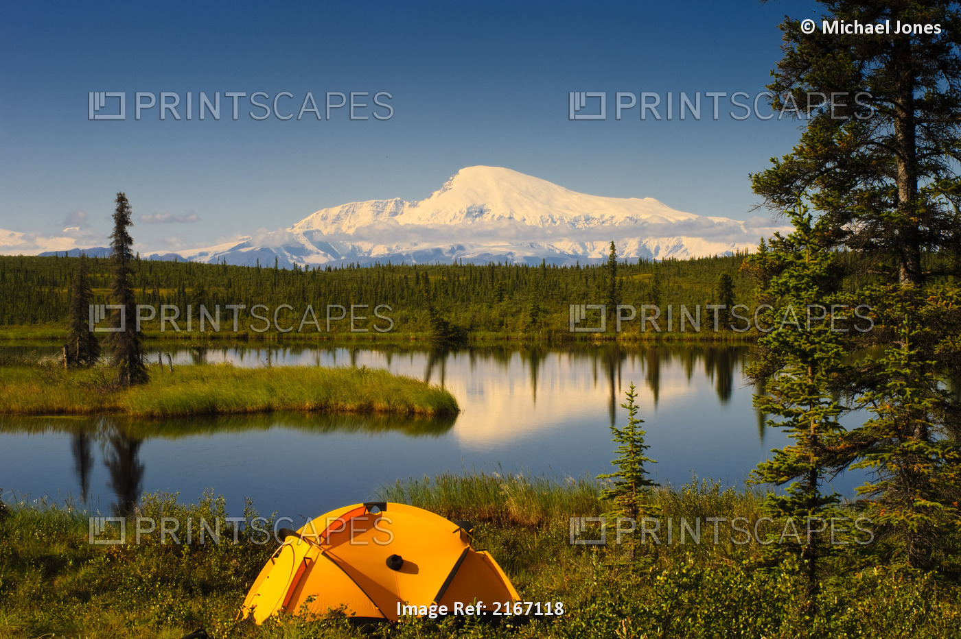 Tent Camping In Wrangell Saint Elias National Park With Mount Sanford In The ...