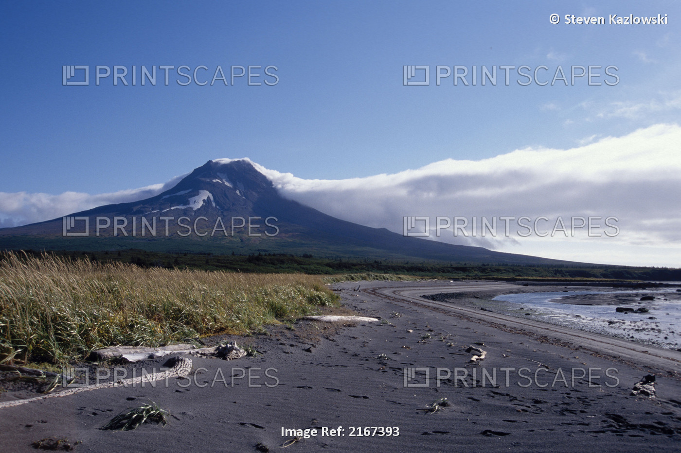 Landscape Of Beach And Volcano Katmai Np Alaska
